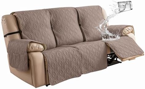 Genina Waterproof Couch Cover for Reclining Couch 3 Seater Non-Slip, Washable by Genina