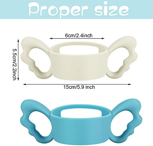 3 Pack Baby Bottle Handles Silicone Wide Neck Feeding Handle Easy Grip - Image 2