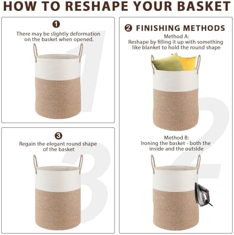 OIAHOMY 60L Nursery Hamper Laundry Basket Laundry Hamper Gradient Brown - Image 7