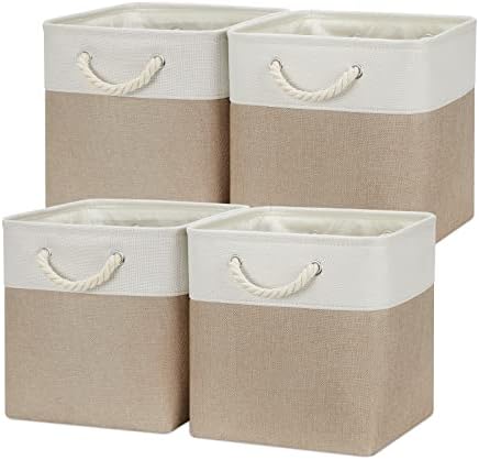 Temary 4 Pack Cube Storage Bins Cloth Baskets by TEMARY