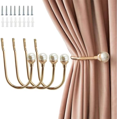 COCIVIVRE 4 Pack Curtain Holdbacks Wall Mounted Curtain Tiebacks Hooks Plastic by COCIVIVRE