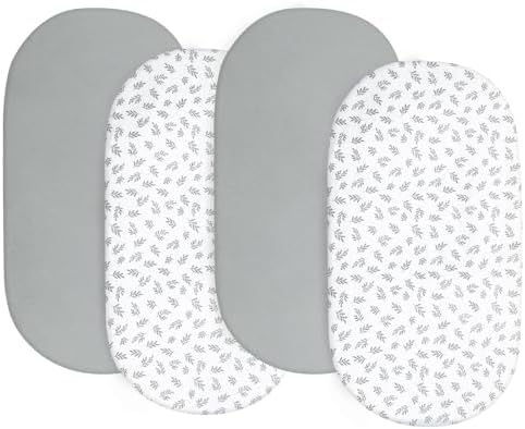 Baby Bassinet Sheets 4 Pack Fit by Bilobanbabybedding