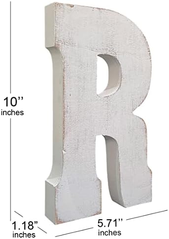Large Wood Letter Distressed White Wash Alphabet Wall Décor Monogram Letter - Image 3