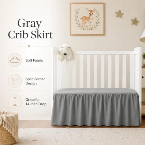 Crib Skirt Dust Ruffle 14" Drop - Image 3