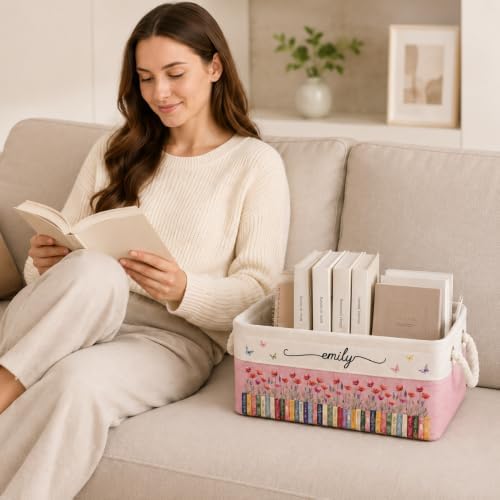 Custom Storage Basket with Name & Birth Month Flower - Image 5