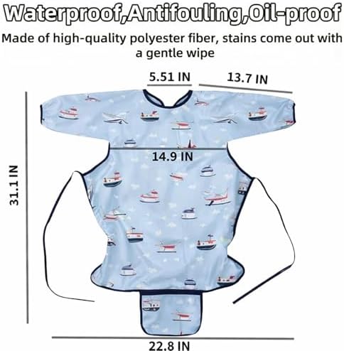 Adjustable Long Sleeve Baby Bibs - Image 3