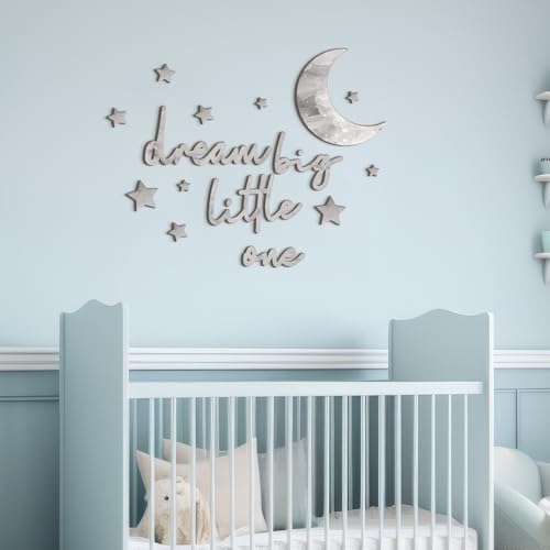 Briwooody 15 Pcs Dream Big Little One Moon Stars Nursery Decor - Image 5