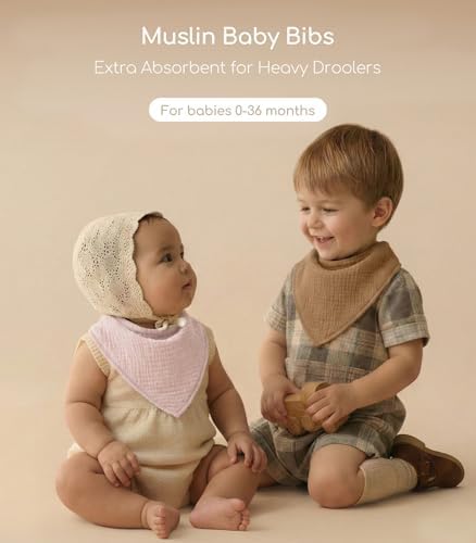 8 Pack Muslin Baby Bandana Bibs - Image 3