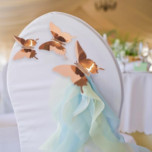 Butterfly Wall Decal Room Decor, Rose Gold Butterfly Wall Decor 24 pcs - Image 5