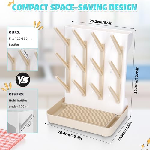 Baby Bottle Drying Rack: Space Saving Vertical Bottle Drying Holder - Image 4