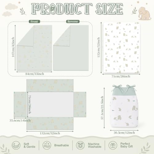 Hahafelt 4 Pieces Crib Bedding Set - Image 2
