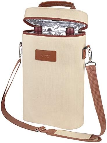 Tirrinia 2 Bottle Insulated Wine Tote Carrier Bag by Tirrinia