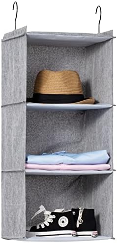 Hanging Closet Organizer 3-Shelf, Oxford Linen Wardrobe Storage by DonYeco