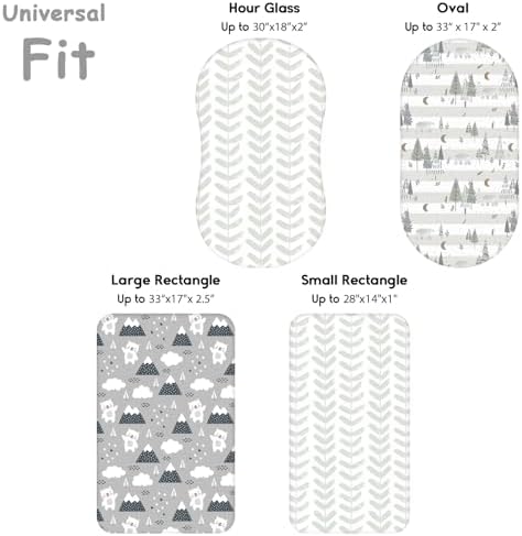 Yoofoss 3-Pack Bassinet Sheets for Boys Girls Universal Fit - Image 3