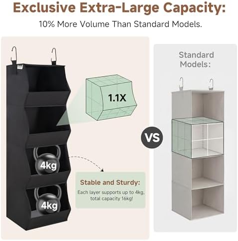 StorageWorks Basics Hanging Closet Organizer, Foldable Storage Organizer - Image 4