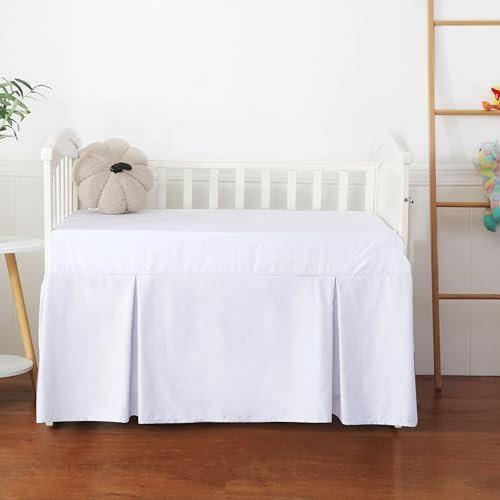 Crib Skirt Dust Ruffle, 100% Egyptian Cotton 400 Thread Count Soft Breathable by ShunjieHome