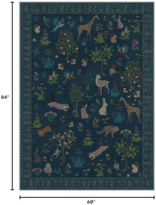 BESBLEE 5X7 Area Rug for Bedroom, Washable Animal Non Slip - Image 2