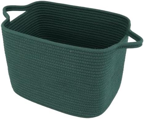 XUANGUO Woven Cotton Rope Storage Basket13x10x9 inch Forest Green by XUANGUO