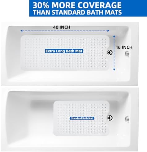 MOONFLY Shower and Bathtub Mat, 40x16 Inches, Extra Long Non Slip Mats - Image 6