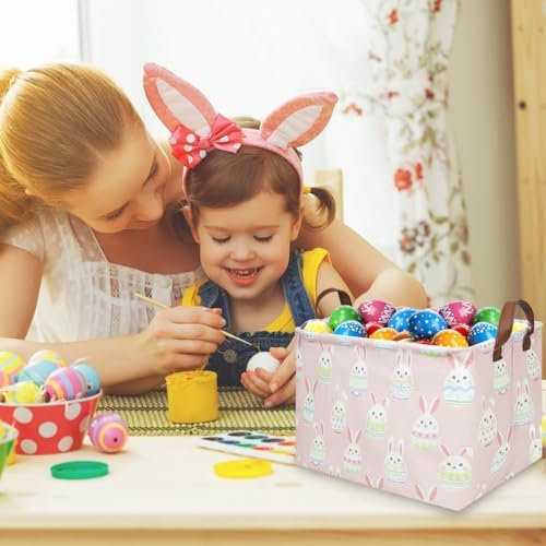 FXOLCSHE Rectangular Easter basket, Girl Easter basket, Nursery Hamper - Image 5
