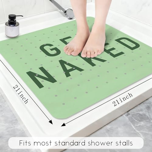 Bathtub Mat Non Slip, Get Naked Square Bath tub Mat Shower Floor Mat - Image 2