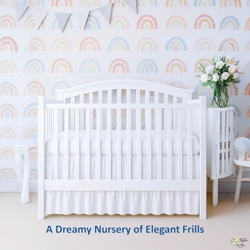 Cottignton Lane Ruffled Crib Bed Skirt, Soft Nursery Bedding in 100% Natural - Image 3