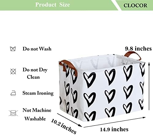 CLOCOR Heart Rectangular Storage Bin, Collapsible Waterproof Books Box - Image 6