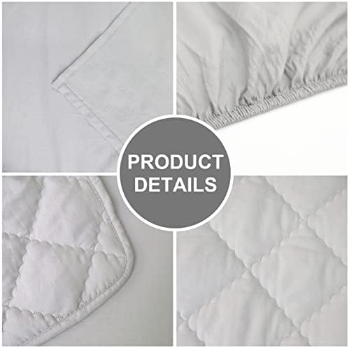 FLXXIE 4-Piece Microfiber Toddler Bedding Set, Light Grey - Image 4