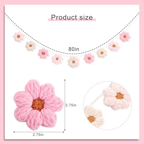 Boho Crochet Daisy Garland - Image 2