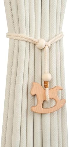 2 Pack Wooden Curtain Tiebacks by Unknown