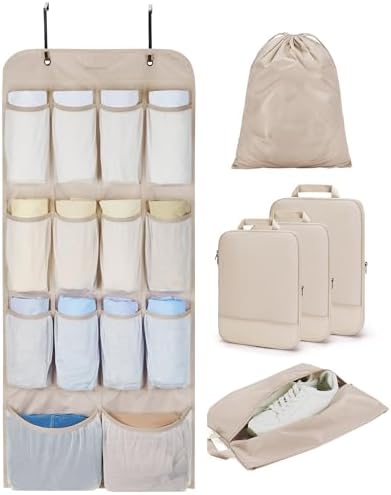 BAGSMART Hanging Compression Packing Cubes 6 Set Cruise Travel Essentials by BAGSMART