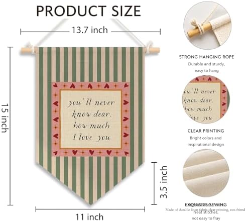KDHTY Girl Nursery Canvas Hanging Pennant Flag Banner, You'll Never Know Dear - Image 7