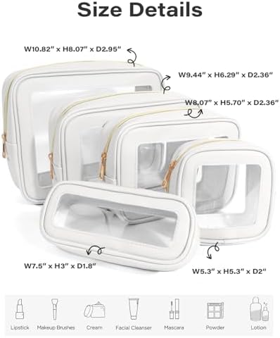 5Pcs Diaper Bag Organizer Pouch Set, Waterproof Travel Clear Makeup Bag Set - Image 6