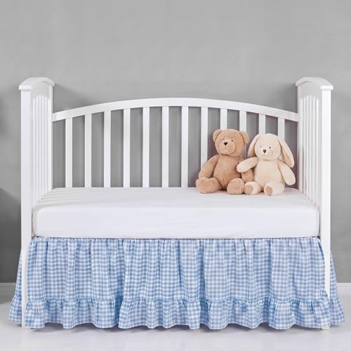 Gingham Crib Skirt Dust Ruffle 52 x 28 Inch 100% Cotton by Unknown