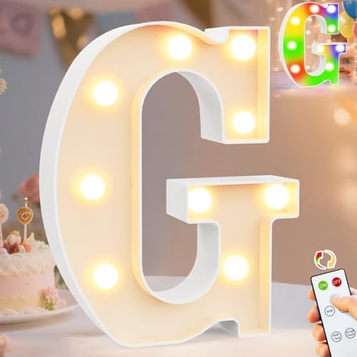 Pooqla LED Light Up Letters, Warm White and Colorful Lighted Marquee Letters by Pooqla