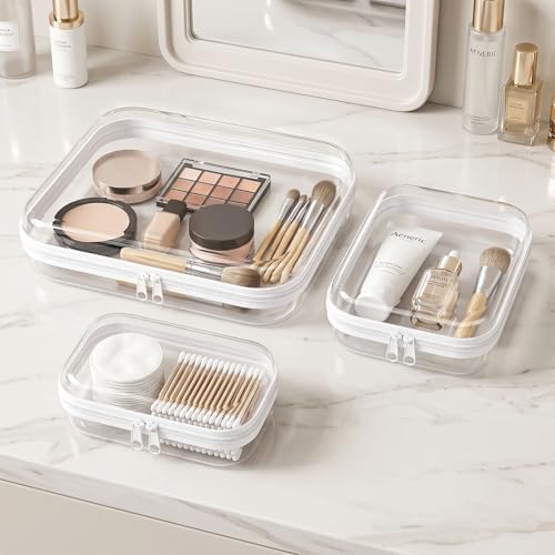6 Pack Clear Hard Shell Zipper Case, Hard Plastic Zipper Pouches - Image 7