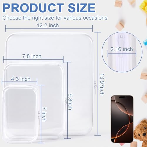 YOPCDJ Clear Hard Shell Zipper Case, Plastic Pouch - Image 2