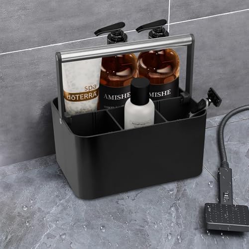 BYUNER Black Shower Caddy Portable: Plastic Bathroom Caddy Countertop, Cleaning - Image 5