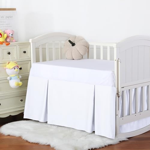 Crib Skirt Dust Ruffle, 100% Egyptian Cotton 400 Thread Count Soft Breathable - Image 3