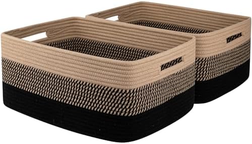 OIASKET Large Storage Basket for Organizing, Woven Rope Basket for Shelves by OIASKET