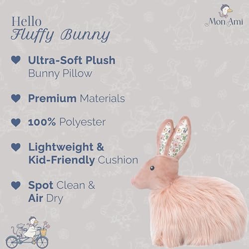 MON AMI Fluffy Bunny Décor Pillow, Soft & Cuddly Plush, Premium Throw Pillow - Image 2
