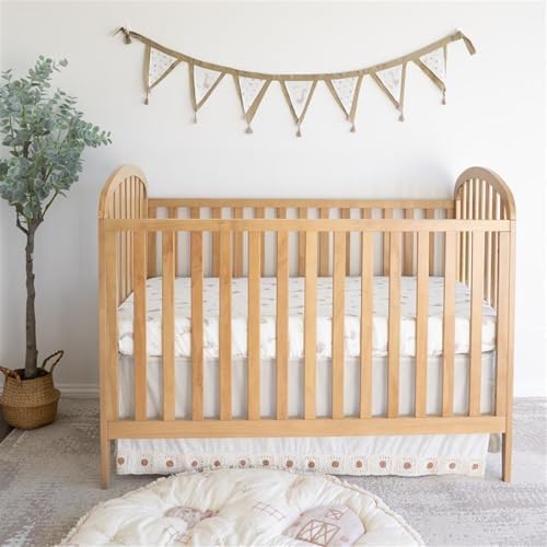 Crane Baby Crochet Crib Skirt, Cream Bed Skirt - Image 4
