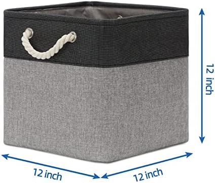 Temary 12 Inch Cube Storage Baskets 4 Pack Fabric Storage Bin - Image 4