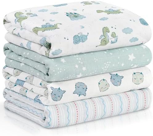 Muslin Swaddle Blankets for Newborn, Cotton Receiving Blanket by CivaruaKids