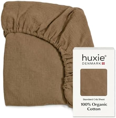 Crib Sheets, 100% Organic Cotton Muslin, Fitted 28"x52" Standard by huxie
