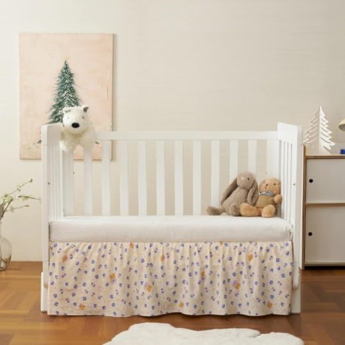 Crib Skirt Dust Ruffle 14" Drop by VTNXUN