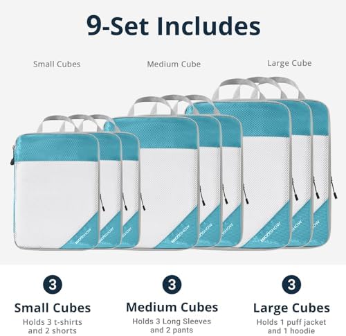 9 Set Compression Packing Cubes - Image 3