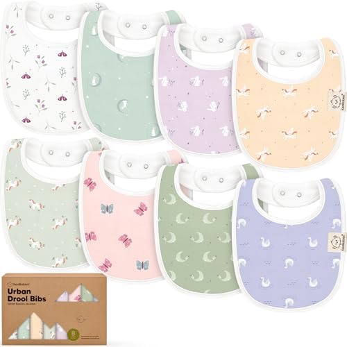 KeaBabies 8-Pack Organic Baby Bibs by KeaBabies