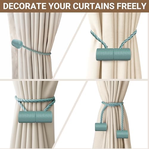 Hion Magnetic Curtain Tiebacks Blue 6pcs, Curtain Holdbacks Hooks Holders - Image 7