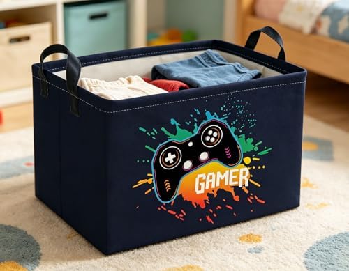Rectangle Kids Baskets Game Basket Cute Storage Bin Organizer Boys Box - Image 5